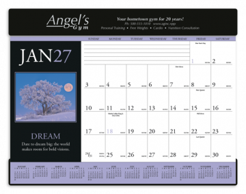 Motivations Desk Pad Calendar with Vinyl Header